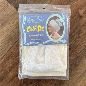 Vintage Betty Dain Coif Set- White